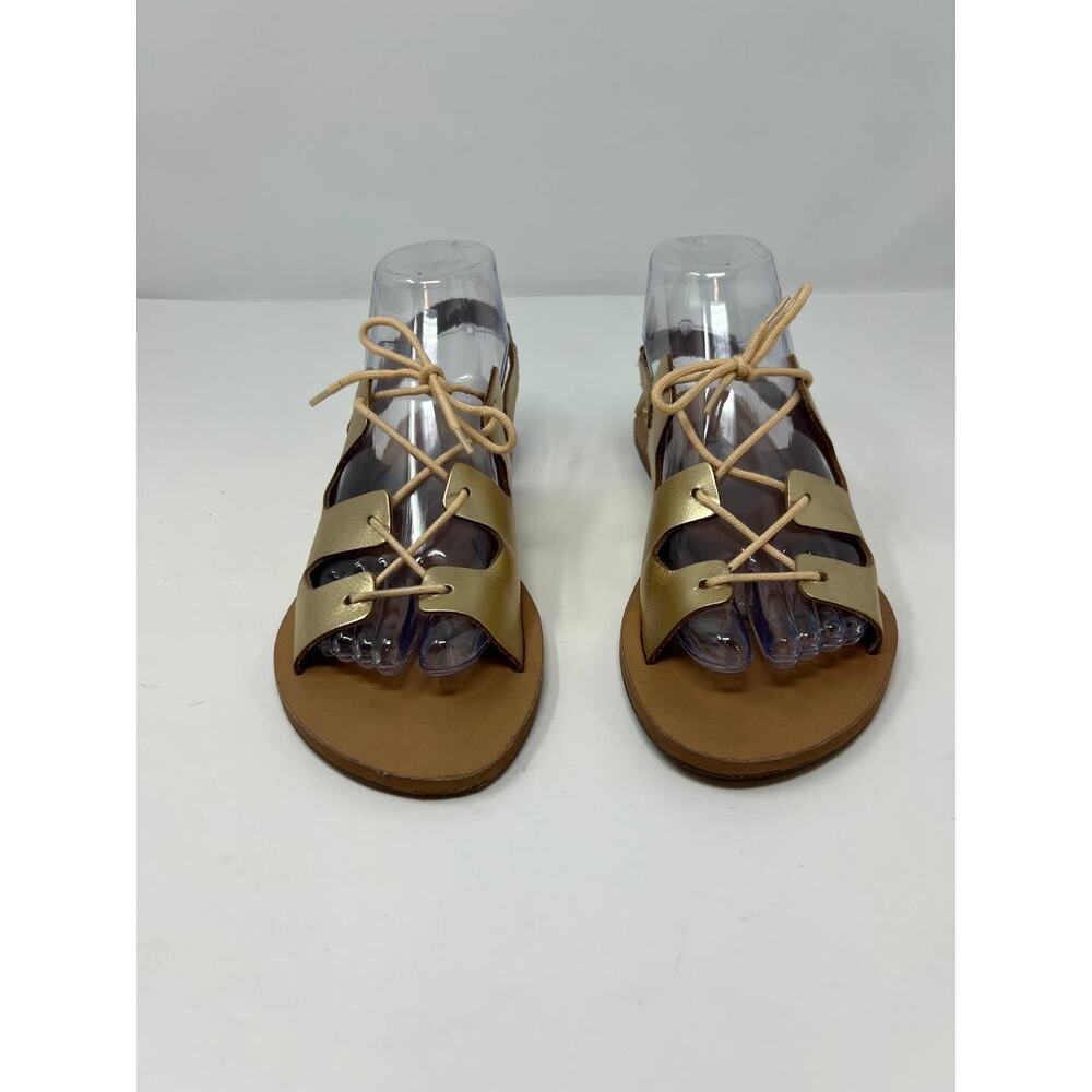Ana Capri Women's Gladiator Metallic Gold Sandals Flats Size 37 US 6.5